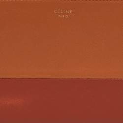 Celine Brown/Tan Leather Colorblock Zip Continental Wallet