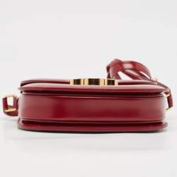 Pre Owned Celine Burgundy Leather Teen Besace Triomphe Crossbody Bag