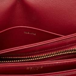 Pre Owned Celine Burgundy Leather Teen Besace Triomphe Crossbody Bag