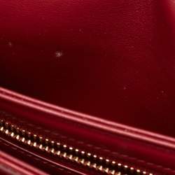 Pre Owned Celine Burgundy Leather Teen Besace Triomphe Crossbody Bag