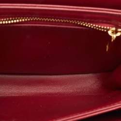 Pre Owned Celine Burgundy Leather Teen Besace Triomphe Crossbody Bag