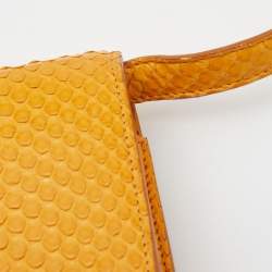 Celine Mustard Python Medium Classic Box Shoulder Bag