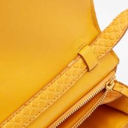 Celine Mustard Python Medium Classic Box Shoulder Bag