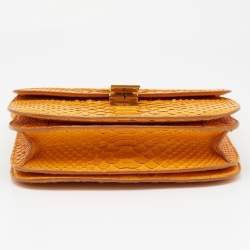 Celine Mustard Python Medium Classic Box Shoulder Bag