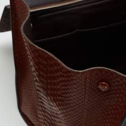 Celine Brown/Black Python and Leather Large Trapeze Top Handle Bag
