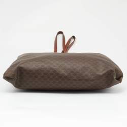 Pre Owned Celine Dark Brown Macadam Coated Canvas and Leather Tote
