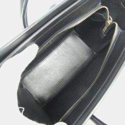 Celine Black Bordeaux Pink Luggage Leather Nano Shopper Handbag 