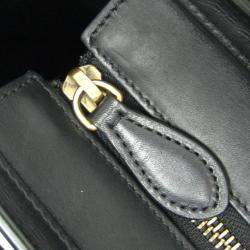 Celine Black Bordeaux Pink Luggage Leather Nano Shopper Handbag 