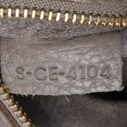 Pre Owned Celine Grey Leather Mini Tie Tote