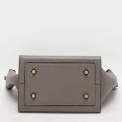 Pre Owned Celine Grey Leather Mini Tie Tote