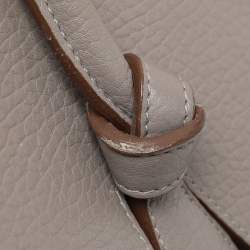 Pre Owned Celine Grey Leather Mini Tie Tote
