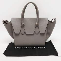 Pre Owned Celine Grey Leather Mini Tie Tote