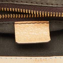 Celine Light Grey Perforated Leather Buckle Detail Satchel