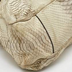 Celine Cream Python Frame Satchel