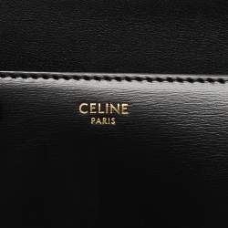 Pre Owned Celine Black Leather Crystal Embellished Claude Shoulder Bag