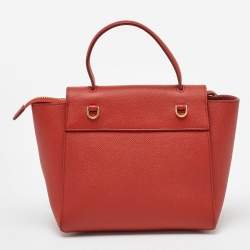 Pre Owned Celine Orange Leather Nano Belt Top Handle Bag