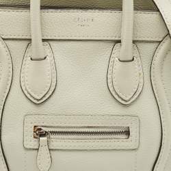 Celine Light Grey Leather Nano Luggage Tote