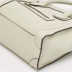 Celine Light Grey Leather Nano Luggage Tote
