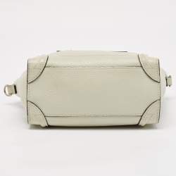 Celine Light Grey Leather Nano Luggage Tote
