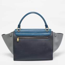 Pre Owned Celine Tricolor Leather Medium Trapeze Top Handle Bag