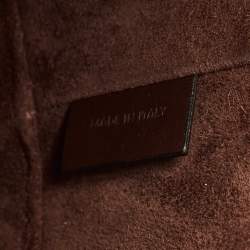 Pre Owned Celine Dark Brown Leather Small Triomphe Bucket Bag