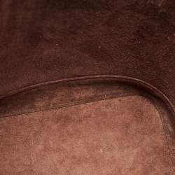 Pre Owned Celine Dark Brown Leather Small Triomphe Bucket Bag