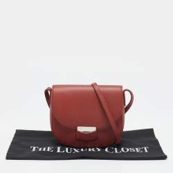 Celine Brick Brown Leather Small Trotteur Crossbody Bag