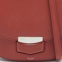 Celine Brick Brown Leather Small Trotteur Crossbody Bag