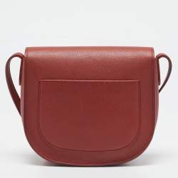 Celine Brick Brown Leather Small Trotteur Crossbody Bag