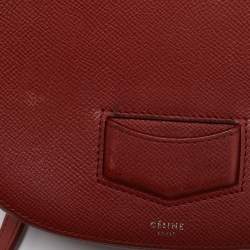 Celine Brick Brown Leather Small Trotteur Crossbody Bag