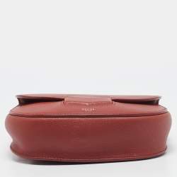 Celine Brick Brown Leather Small Trotteur Crossbody Bag