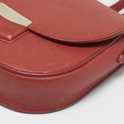 Celine Brick Brown Leather Small Trotteur Crossbody Bag