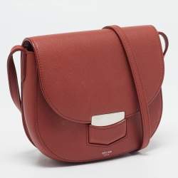 Celine Brick Brown Leather Small Trotteur Crossbody Bag