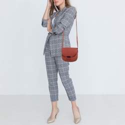 Celine Brick Brown Leather Small Trotteur Crossbody Bag