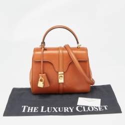Pre Owned Celine Brown Leather Small 16 Top Handle Bag