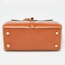 Pre Owned Celine Brown Leather Small 16 Top Handle Bag