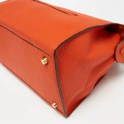 Pre Owned Celine Orange Leather Medium Ring Tote