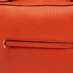 Pre Owned Celine Orange Leather Medium Ring Tote