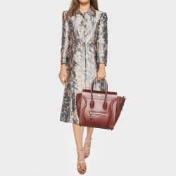 Pre Owned Celine Brown Leather Micro Luggage Tote