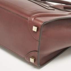 Pre Owned Celine Brown Leather Micro Luggage Tote