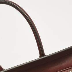 Pre Owned Celine Brown Leather Micro Luggage Tote