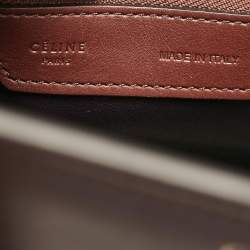 Pre Owned Celine Brown Leather Micro Luggage Tote