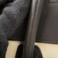 Pre Owned Celine Black/White/Yellow Luggage Shopper Leather Suede Bag