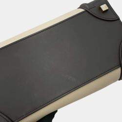 Pre Owned Celine Black/White/Yellow Luggage Shopper Leather Suede Bag