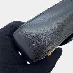 Celine Black Shiny Calf Leather Triomphe Mini Claude Shoulder Bag