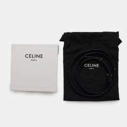 Celine Black Shiny Calf Leather Triomphe Mini Claude Shoulder Bag