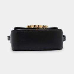 Celine Black Shiny Calf Leather Triomphe Mini Claude Shoulder Bag
