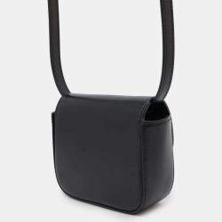 Celine Black Shiny Calf Leather Triomphe Mini Claude Shoulder Bag