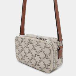 Celine Tan/Ecru PVC Coated Canvas Triomphe Shoulder Bag