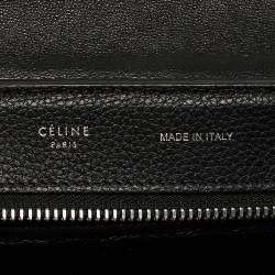 Pre Owned Celine Black Leather and Suede Medium Trapeze Top Handle Bag